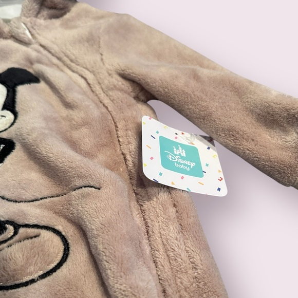 NWT Disney Baby Mickey Mouse One Piece Footies with Hood Tan Size 3/6 Months - Picture 3 of 10